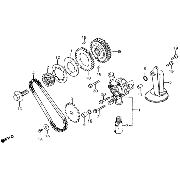 OIL PUMP + PRIMARY DRIVE GEAR