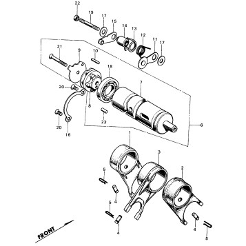 GEARSHIFT DRUM + SHIFT FORK
