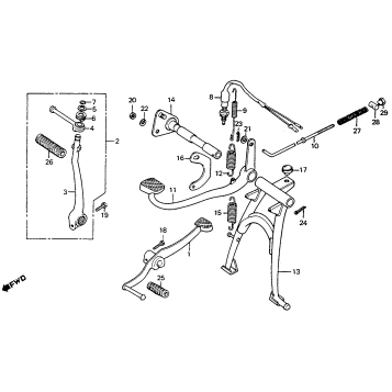 MAIN STAND + BRAKE PEDAL