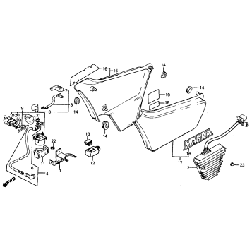 SIDE COVER + RECTIFIER 84