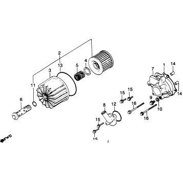 OIL FILTER + WATER PUMP COVER