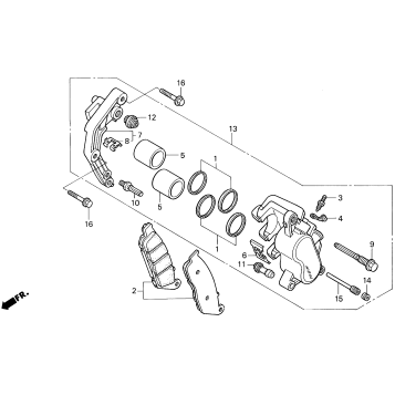 VT1100C2FRONT BRAKE CALIPER