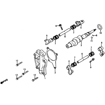 CAMSHAFT + LOWER ROCKER ARM