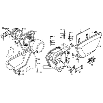 AIR CLEANER + SIDE COVER 79