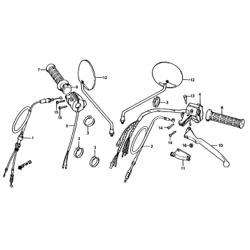 HANDLE LEVER + SWITCH + CABLE