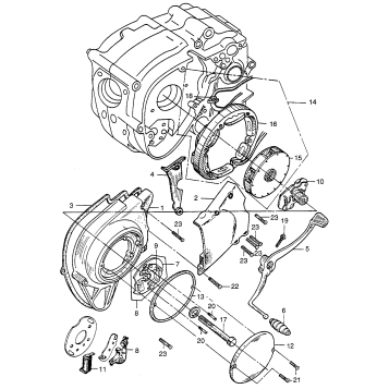 LEFT CRANKCASE COVER + ALTERNATOR