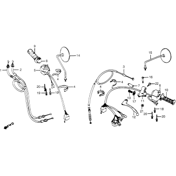 HANDLE LEVER + SWITCH + CABLE