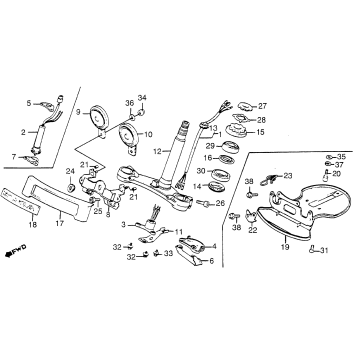 STEERING STEM + HORN