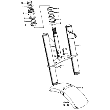 FRONT FORK + FRONT FENDER