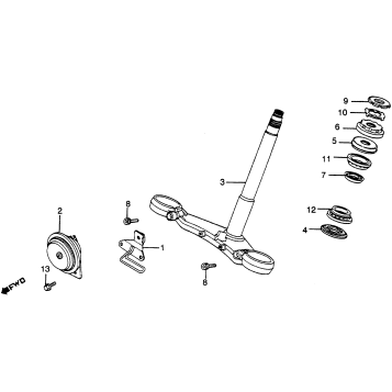 STEERING STEM + HORN