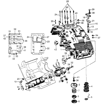 UPPER CRANKCASE + SHIFT DRUM