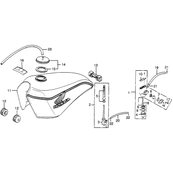 FUEL TANK + FUEL LEVER