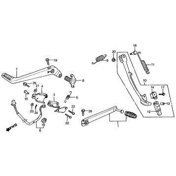 GEARSHIFT PEDAL + BRAKE PEDAL + SIDE STAND
