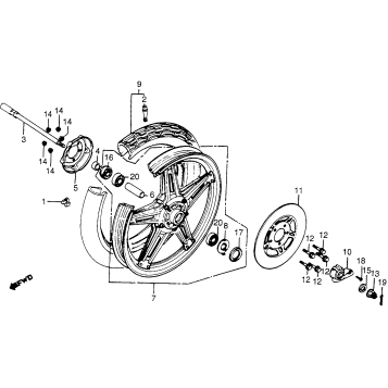 CM400C FRONT WHEEL 81