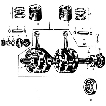 CRANKSHAFT + PISTON