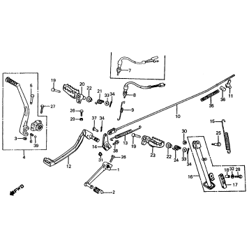 PEDALS + FOOTPEGS + KICK STARTER ARM
