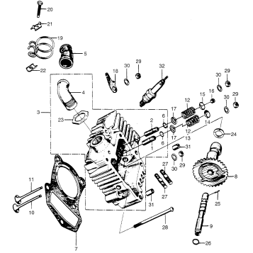 CYLINDER HEAD + CAMSHAFT