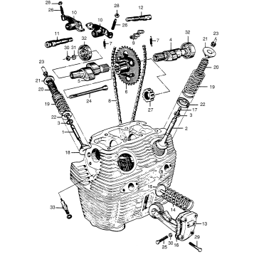 CAMSHAFT + VALVE + CAM CHAIN