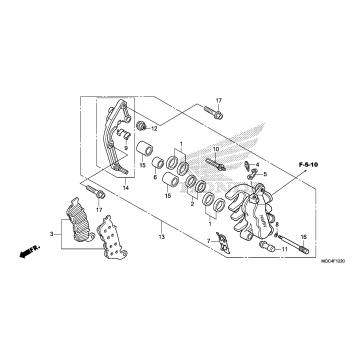 LEFT FRONT BRAKE CALIPER