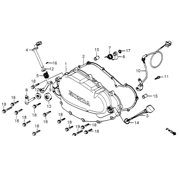 RIGHT CRANKCASE COVER + PULSE GENERATOR