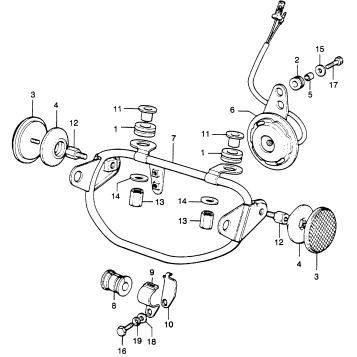HEADLIGHT STAY + HORN
