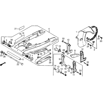 SWINGARM + CHAIN CASE