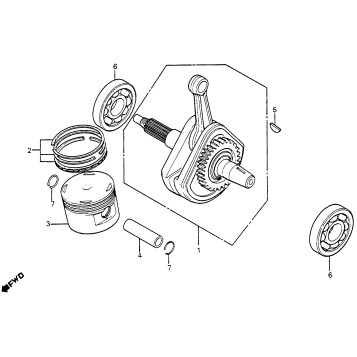 CRANKSHAFT + PISTON 85