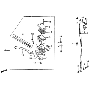 CM450C/AFRONT BRAKE MASTER + CYLINDER