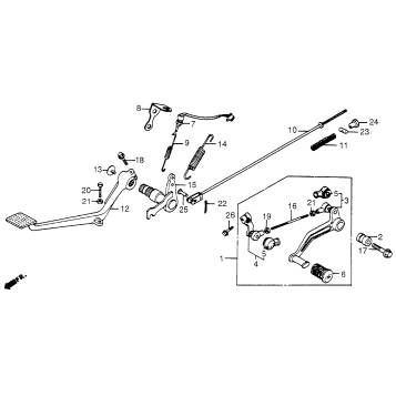 GEARSHIFT PEDAL + BRAKE PEDAL