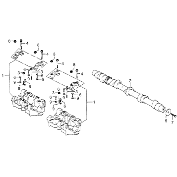 CAMSHAFT + CAMSHAFT HOLDER