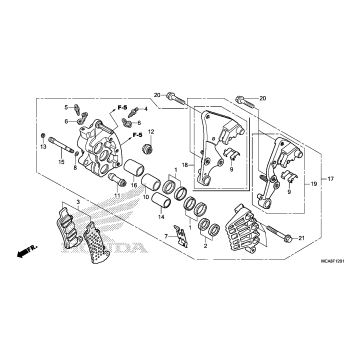 RIGHT FRONT BRAKE CALIPER (ABS)