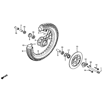 CB650 FRONT WHEEL 80-82