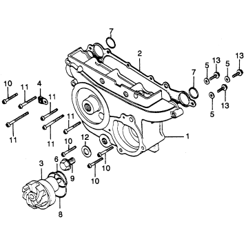 TRANSMISSION COVER + WATER PUMP
