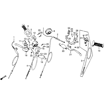 CONTROL LEVERS + SWITCHES + CALBES