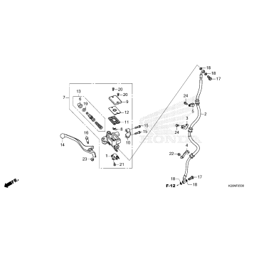FRONT BRAKE MASTER       CYLINDER 1
