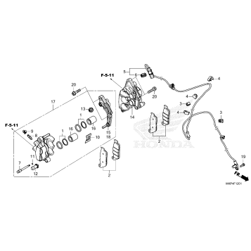 FRONT BRAKE CALIPER      (CB500XA'22/'23)