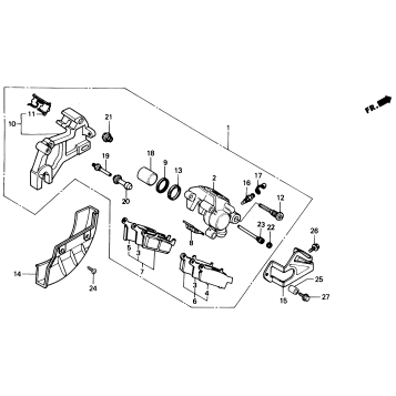 REAR BRAKE CALIPER 90-91
