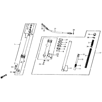CX500C FRONT FORK 81-82