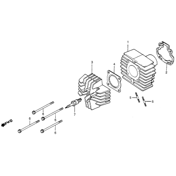 CYLINDER HEAD + CYLINDER 79-80