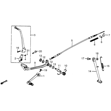 BRAKE PEDAL + GEARSHIFT PEDAL + KICK STARTER ARM