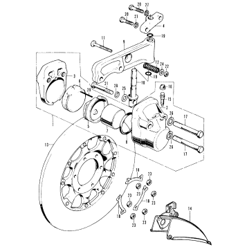 FRONT BRAKE CALIPER + DISC