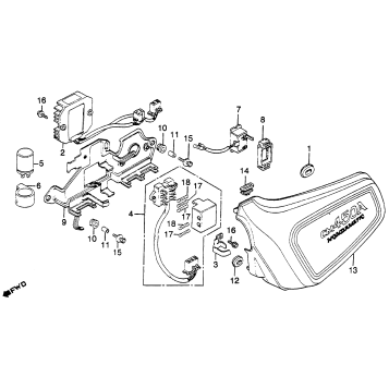 LEFT SIDE COVER + RECTIFIER + FUSE