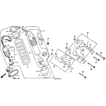REAR SHOCK ABSORBER + LINK 81