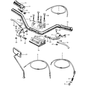 CONTROL LEVERS (2) + CABLES (2) + HANDLEBAR (2)