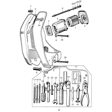 FRONT COVER + AIR CLEANER + TOOL