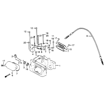 CYLINDER HEAD COVER + DECOMPRESSION CABLE