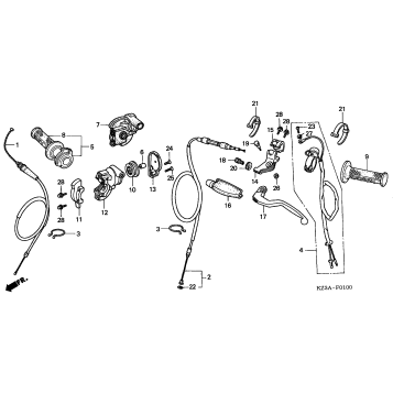 HANDLE LEVER + SWITCH + CABLE ('02-'03)