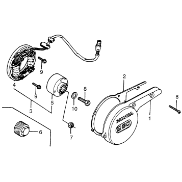 LEFT CRANKCASE COVER + ALTERNATOR