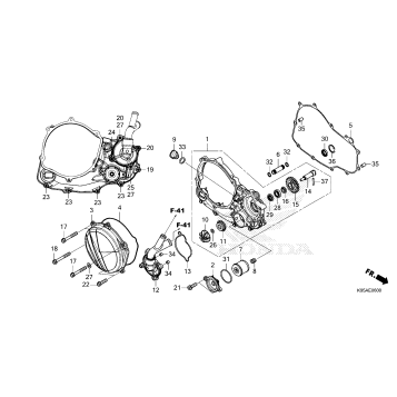 RIGHT CRANKCASE COVER    @WATER PUMP