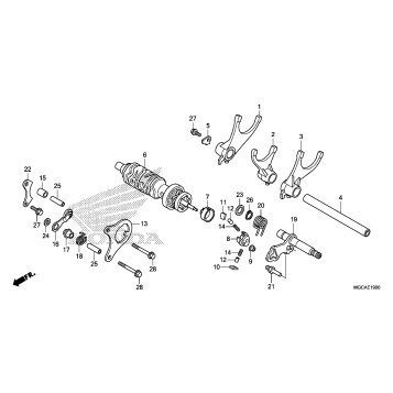 GEARSHIFT DRUM@GEARSHIFT FORK